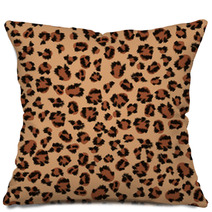 Seamless Background Of Leopard Fur Pillows 93373523