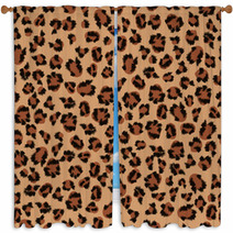 Seamless Background Of Leopard Fur Window Curtains 93373523