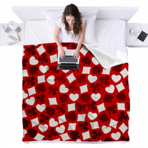 Seamless Background Playing Card Suits Blankets 62934227