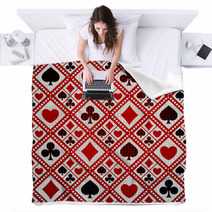 Seamless Background Playing Card Suits Blankets 62934590
