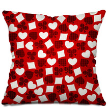 Seamless Background Playing Card Suits Pillows 62934227