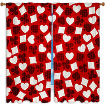 Seamless Background Playing Card Suits Window Curtains 62934227