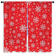 Seamless Background Snowflakes 4 Window Curtains 55580410