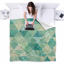 Seamless Background With Abstract Geometric Ornament Blankets 51734641