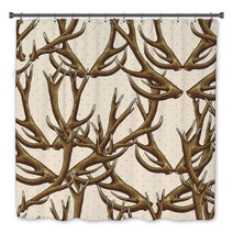 Seamless Background With Deer Antlers Bath Decor 61968909