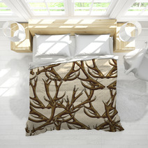 Seamless Background With Deer Antlers Bedding 61968909