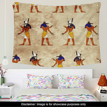 Seamless Background With Egyptian Gods Images Wall Art 59468130