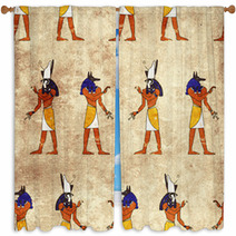 Seamless Background With Egyptian Gods Images Window Curtains 59468130
