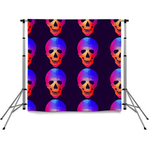 Seamless Background With Geometric Skull Backdrops 69565151