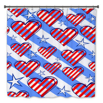 Seamless Background With Hearts And Stars In The Blue Bar Bath Decor 52413312