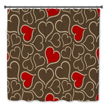 Seamless Background With Hearts Bath Decor 132459815