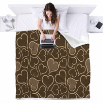 Seamless Background With Hearts Blankets 132459835