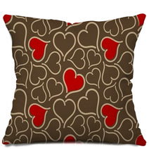 Seamless Background With Hearts Pillows 132459815