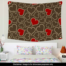 Seamless Background With Hearts Wall Art 132459815