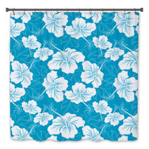Seamless Background With Hibiscus Flower Hawaiian Patterns Bath Decor 46928242