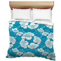 Seamless Background With Hibiscus Flower Hawaiian Patterns Bedding 46928242