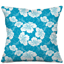 Seamless Background With Hibiscus Flower Hawaiian Patterns Pillows 46928242