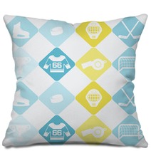 Seamless Background With Hockey Icons For Your Design Pillows 90301118