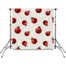 Seamless Background With Ladybugs. Vector Illustration. Backdrops 65979114