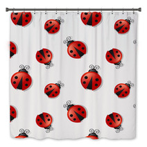 Seamless Background With Ladybugs. Vector Illustration. Bath Decor 65979114