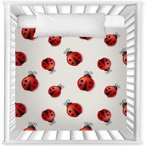 Seamless Background With Ladybugs. Vector Illustration. Nursery Decor 65979114