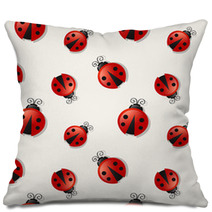 Seamless Background With Ladybugs. Vector Illustration. Pillows 65979114