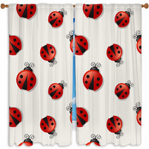 Seamless Background With Ladybugs. Vector Illustration. Window Curtains 65979114