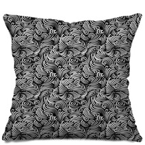 Seamless Black And White Background Pillows 63914475