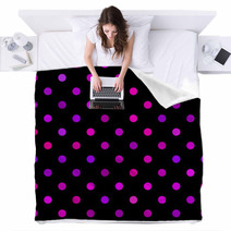 Seamless Black Dotted Pattern Blankets 61563346