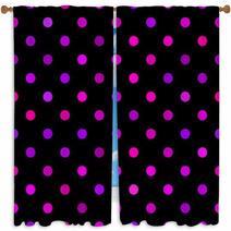 Seamless Black Dotted Pattern Window Curtains 61563346