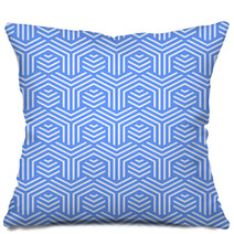 Seamless Blue Geometric Texture. Pillows 72377719