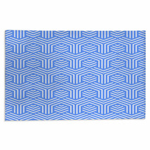 Seamless Blue Geometric Texture. Rugs 72377719
