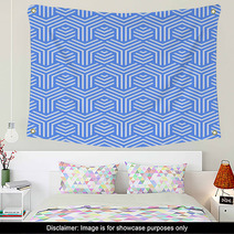 Seamless Blue Geometric Texture. Wall Art 72377719