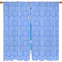Seamless Blue Geometric Texture. Window Curtains 72377719