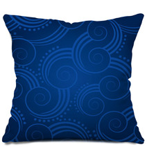 Seamless Blue Swirls Background Pillows 27977483