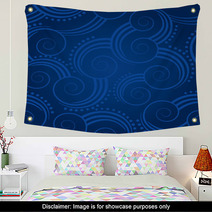 Seamless Blue Swirls Background Wall Art 27977483