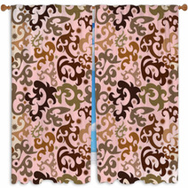 Seamless Brown Ornament Vector Pattern Window Curtains 6090240