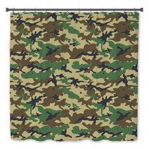 Seamless Camouflage Pattern Bath Decor 83267637
