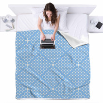 Seamless Checked Blue Pattern. Blankets 53827249