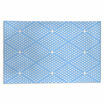 Seamless Checked Blue Pattern. Rugs 53827249