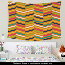 Seamless Chevron Background Many Coloured Shape Wall Art 94118679