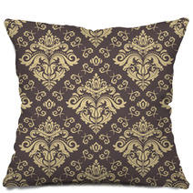 Seamless Classic Vector Golden Pattern Traditional Orient Ornament Classic Vintage Background Pillows 131212230