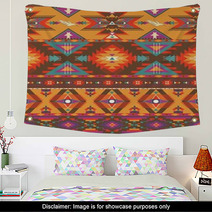 Seamless Colorful Aztec Pattern Wall Art 46963967