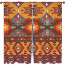 Seamless Colorful Aztec Pattern Window Curtains 46963967