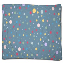 Seamless Colorful Polka Dot Pattern On White Vector Illustration Blankets 287951382