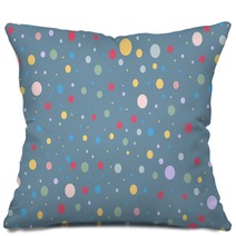 Seamless Colorful Polka Dot Pattern On White Vector Illustration Pillows 287951382