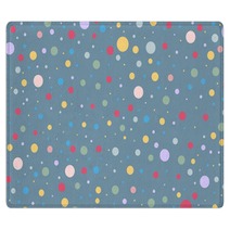 Seamless Colorful Polka Dot Pattern On White Vector Illustration Rugs 287951382