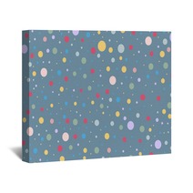 Seamless Colorful Polka Dot Pattern On White Vector Illustration Wall Art 287951382