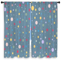 Seamless Colorful Polka Dot Pattern On White Vector Illustration Window Curtains 287951382
