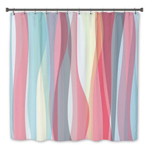 Seamless Colorful Striped Wave Background Bath Decor 66106722